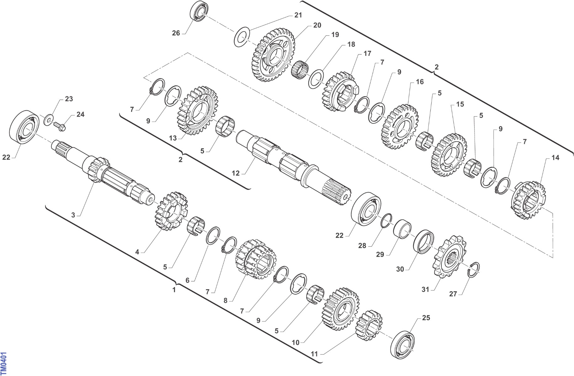 70 6 Gears Gearbox