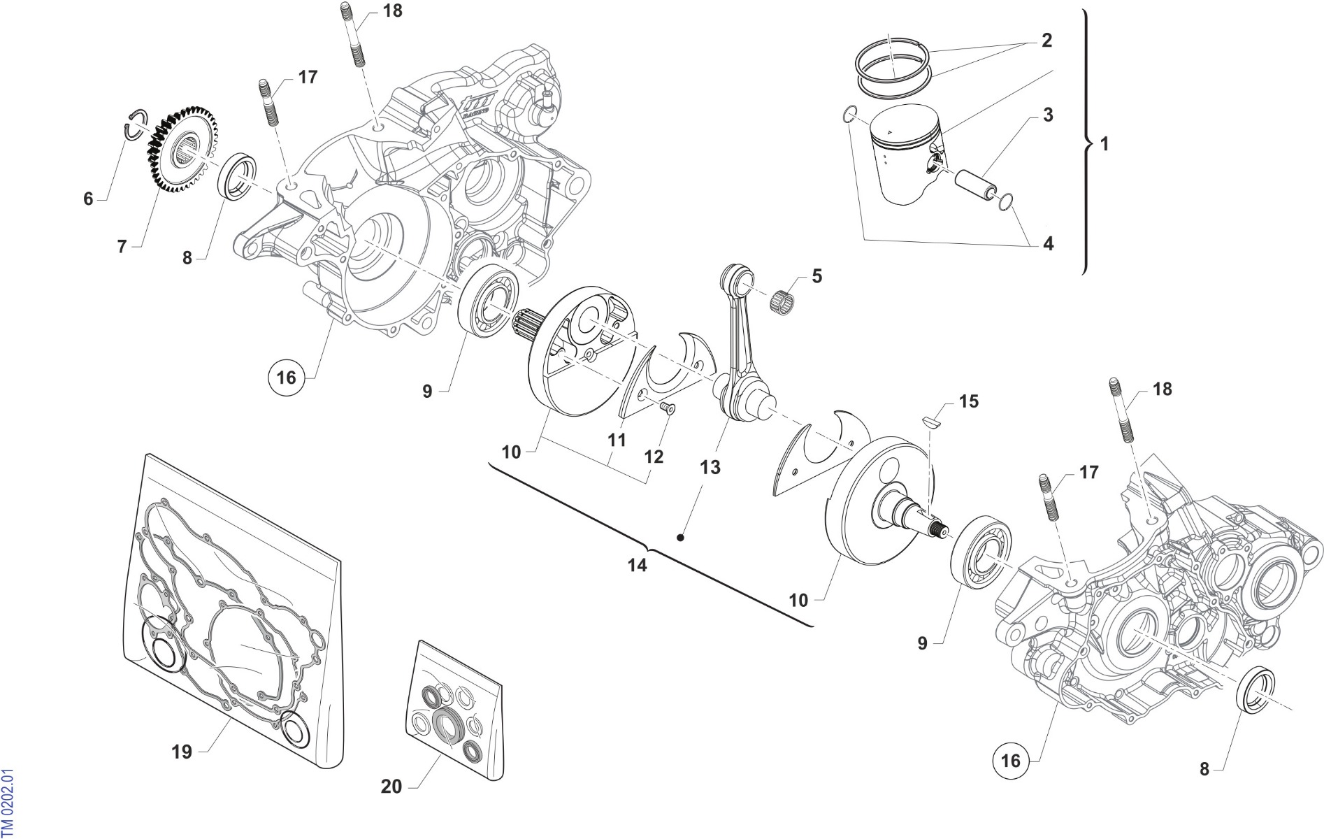 48 Crankshaft Piston Crankcase