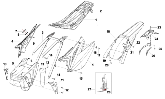 Sub Frame + Rear Mudguard Sub Frame + Rear Mudguard